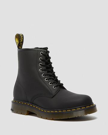 Women's Dr Martens 1460 DM's Wintergrip Lace Up Boots Black | AU 157SGL